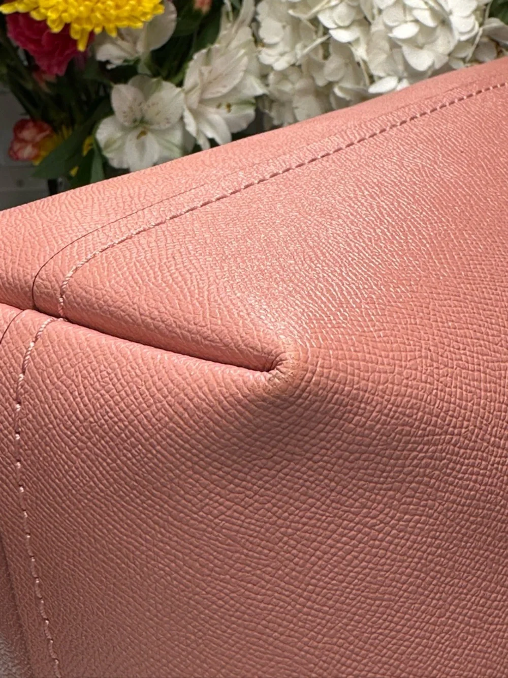 Coach Pink Leather Highline Tote with Logo and Double Handles